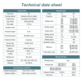 Silnik elektryczny 2.2kW 2800 obr/min. 90 B3